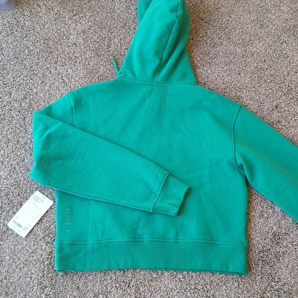 Athleta Forever Fleece Full Zip Sweatshirt - Scout Green S